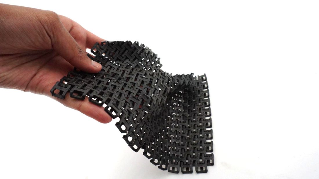 Chainmail armour-like printed structures